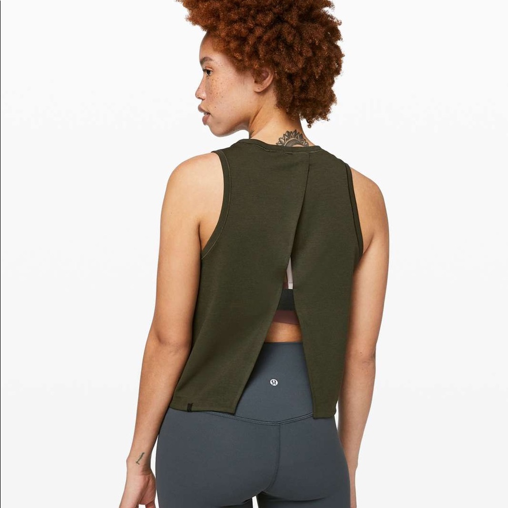 lululemon athletica Olive Green Split-Back Tank